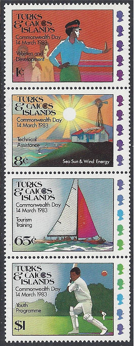 Turks & Caicos #558a  MNH set, Commonwealth Day 1983, issued 1983