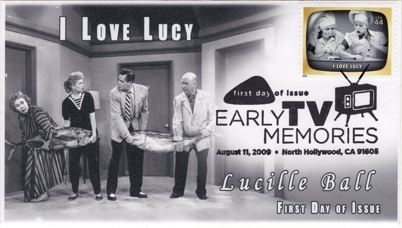 AO-4414b-2, 2009, Early TV Memories, FDC, Add-on Cachet, Pictorial Postmark, I L