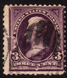 1895 US Stamp, 3c, Used, Andrew Jackson, Sc 268