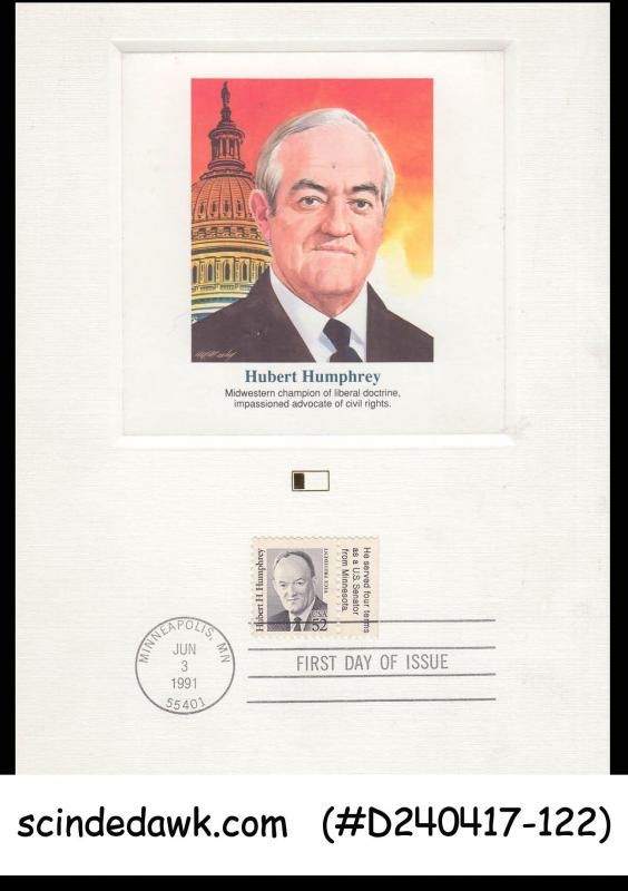 USA - 1991 HUBERT HUMPHREY - PROOF CARD - FDI