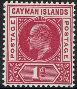 CAYMAN ISLANDS 1905 KEVII 1D WMK MULTI CROWN CA