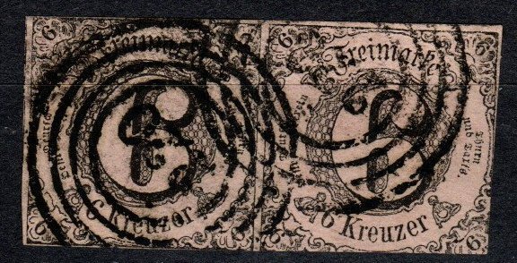 Thurn And Taxis #6  F-VF Used Pair  CV $22.00  (X5190)