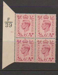 GB George VI  SG 470 Control F39 Cyl 10 