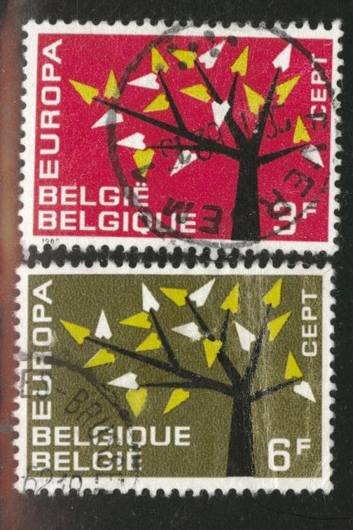 Belgium Scott 582-583 used 1962 Europa stamp set