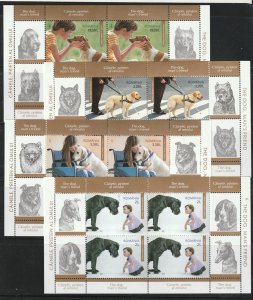 ROMANIA 2021 STAMPS DOGS HELPING FRIENDS MNH POST SHEETS ANIMALS
