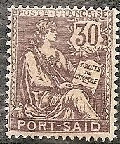 France-Off. Port Said 27 1903 MNH 30c Rights of Man