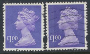 GB   Machin £1 SG Y1743  SC#  MH237  Used / FU see scan details   phosphors