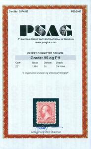 EDW1949SELL : USA 1894 Sc 251 XF-Sup MOG Beautiful & Rare PSAG Cert. SMQI $1300