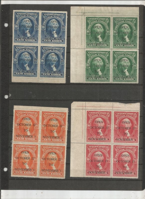 1913 INTERNATIONAL PHILAETIC EXHIBITION BLOCK OF 4 POSTER STAMP COLLECTION