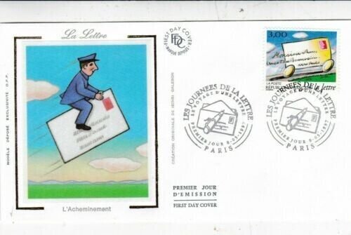 France 1997 La Lettre La Arrivee Silk FDC Paris unaddressed VGC