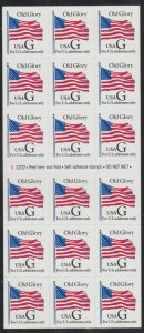 2886a, Booklet pane of 18. Old Glory - G  , MNH.