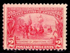 US Stamp #329 2c Carmine Jamestown MINT Hinged SCV $30