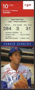 Canada #2434a 59¢ Black History - Ferguson Jenkins (2011). Booklet of 10. MNH