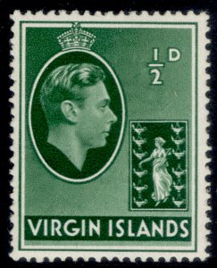 BRITISH VIRGIN ISLANDS GVI SG110a, ½d green, M MINT.