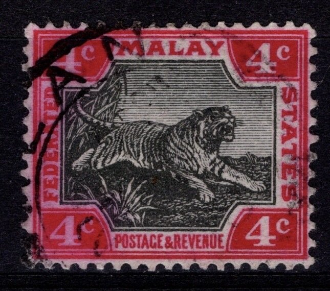 Federation of Malay States 1904-22 Definitive, 4c black & scarlet [Used]