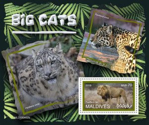 Maldives 2019 MNH Wild Animals Stamps Big Cats Lions Leopards 1v S/S