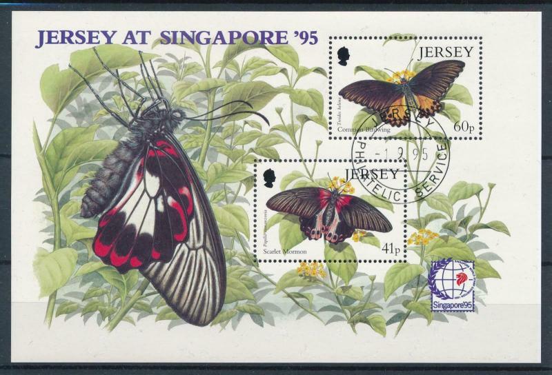 [98647] Jersey 1995 Insects Butterflies Schmetterlingen Used CTO Sheet MNH