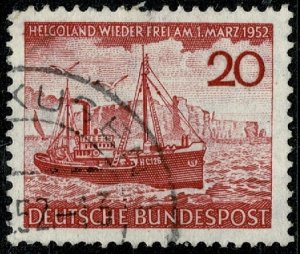 GERMANY 1952 REHABILILATION HELIGOLAND USED (VFU) SG1078 Wmk.263 P.14 SUPERB