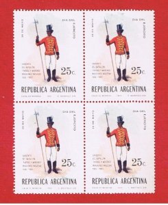 Argentina #974  MNH OG  block of 4  Soldier  Free S/H