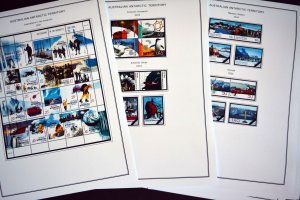 COLOR PRINTED AUSTRALIAN ANTARCTIC 1957-2020 STAMP ALBUM PAGES (44 illus. pages)