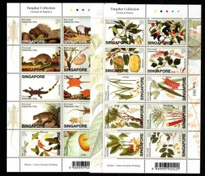 SINGAPORE SG1147/86 2002 NATURAL HISTORY DRAWINGS ANIMALS AND FRUITS  MNH