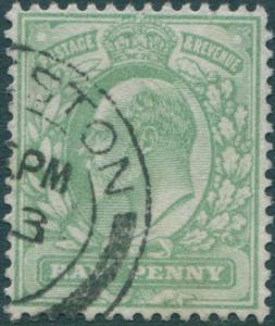 Great Britain 1902 SG217 ½d pale yellowish-green KEVII FU