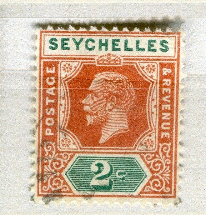 SEYCHELLES; 1921 early GV issue fine used 2c. value