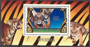 NORTH KOREA, TIGERS, SOUVENIR SHEET 1982 NH 