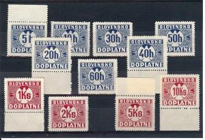 Slovakia, J13-23, Postage Due Singles,**MNH**