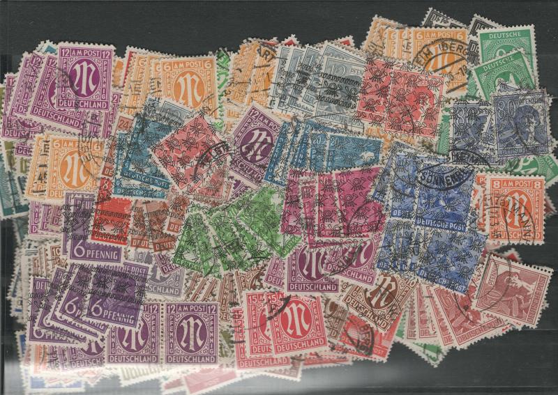 Germany AM - Lot of 550 stamps (Z523), off paper, high cat value