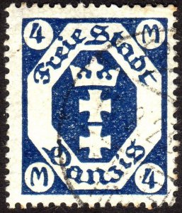 1922, Danzig, 4Mk, Used, Sc 88, Mi 98
