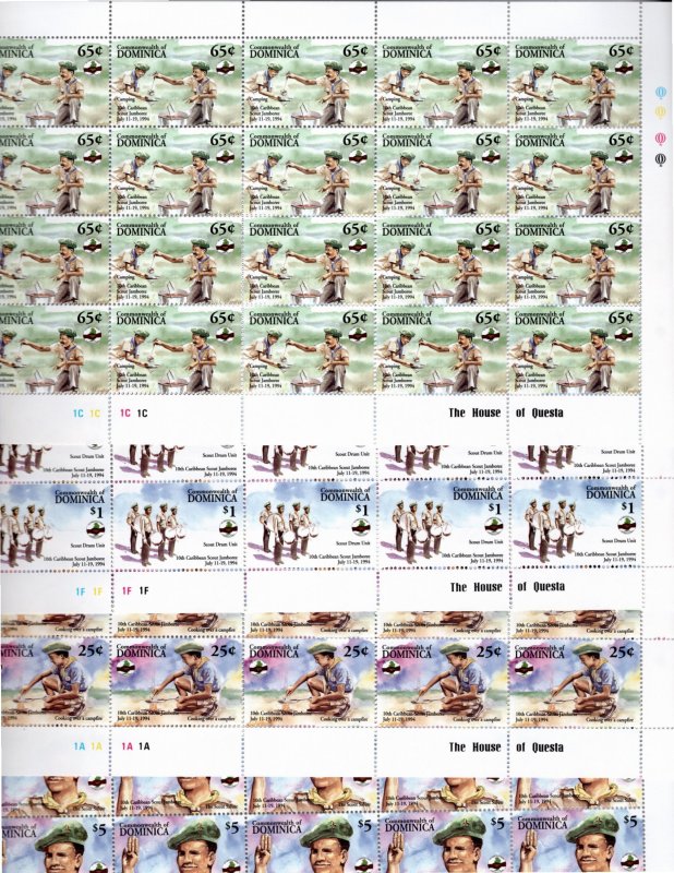 Dominica 1994 MNH Sc 1702-9 - Sheets of 20 (8 sheets)