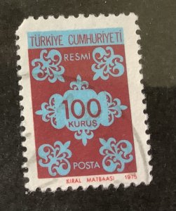 Turkey  1975 Scott  o123 used - Numeral