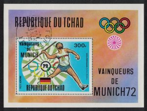 Chad Javelin Olympic Gold Winner MS 1972 CTO MI#Block 54A