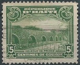 Haiti 327 (used) 5c aqueduct at Port-au-Prince, grn (1933)