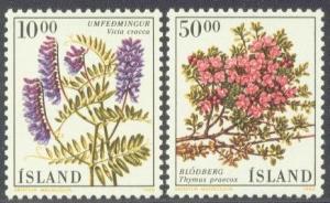 ICELAND 663-64 MNH 1988 FLOWERS