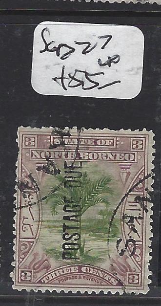 NORTH BORNEO (P0809B)  3C  POSTAGE DUE TREE SG D27   VFU