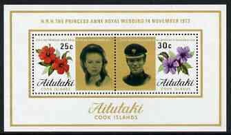 AITUTAKI - 1973 - Royal Wedding - Perf Miniature Sheet - Mint Never Hinged