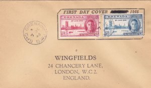 Grenada 1946 First Day Stamps Cover to WINGFIELDS, Chancery Lane,London Rf 48997