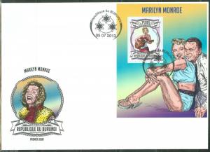 BURUNDI 2013 MARILYN MONROE  SOUVENIR SHEET FIRST DAY COVER