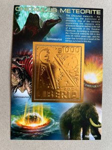 Meteorites, Dinosaurs, Mammoths 2024 year 10 blocks Foil. Bronze perforated