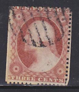 #26 Washington 3c Type III, 7 Bar Grid Cancel