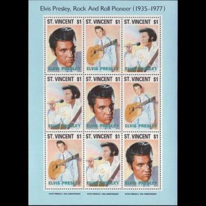ST.VINCENT 1993 - Scott# 1767B Sheet-Elvis Presley NH