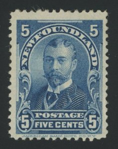 Newfoundland 85 - 5 cent Duke of York - Fine Mint hinged - dist gum