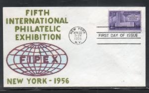 US #1076 FIPEX FDC Velvetone Cachet addr E66