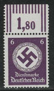 Germany Scott # O95, mint nh, variation rotary print