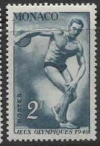 Monaco - Scott 206 - London Olympics -1948 - MLH - Single 2f Stamp