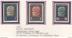Arg166 1953 Guatemala Air Mail Art Maya Culture Michel #539-41 1Set Mnh