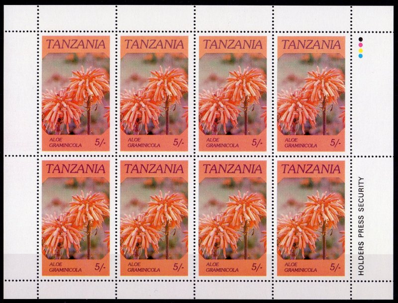 Tanzania 1986 Sc#315/318  INDIGENOUS FLOWERS IN BLOOM 4 MINI-SHEETLETS (32v) MNH