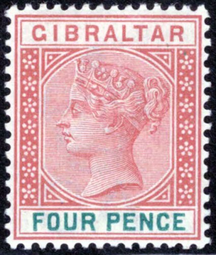 ZAYIX - 1898 Gibraltar 17 MNH XF-Gem - 4p org brn & grn Victoria - 122621S29 